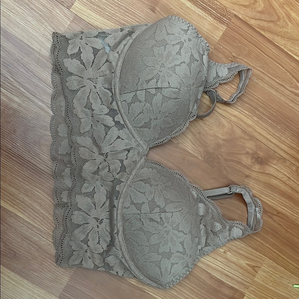 Victoria's Secret Pink Lace Bralette in Taupe Size M